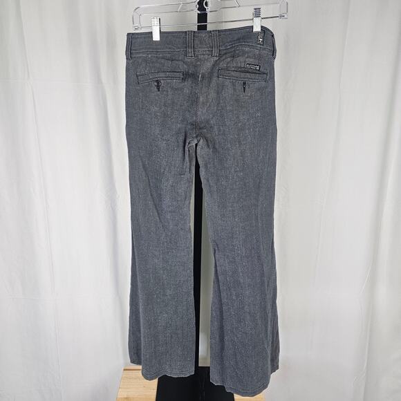 7 For All Mankind Gray Flared Pants Cotton Blend Size 27 Bell Bottom - Picture 3 of 4